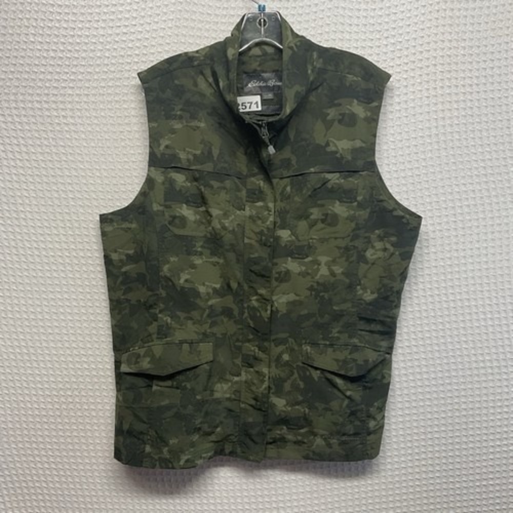 Eddie Bauer Travex Green Camo Outdoor Hiking Hunting Vest Jacket Women 2XL China